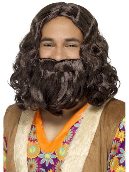 1960's Hippie Wig & Beard Set