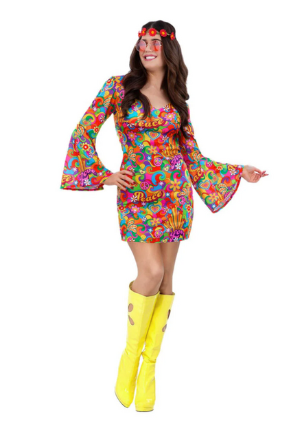 1960's Rainbow Peace Hippie Costume