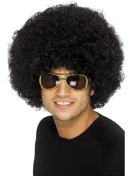 1970's Afro Wig In Black