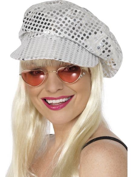 1970's Silver Sequin Disco Hat