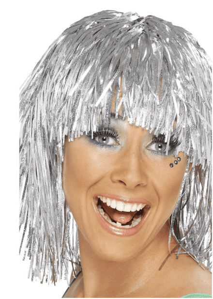 1970's Tinsel Wig in Silver