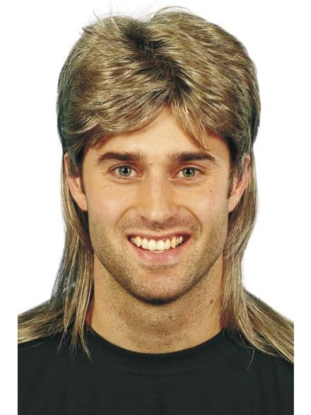 1980's Brown Blond Mullet Wig