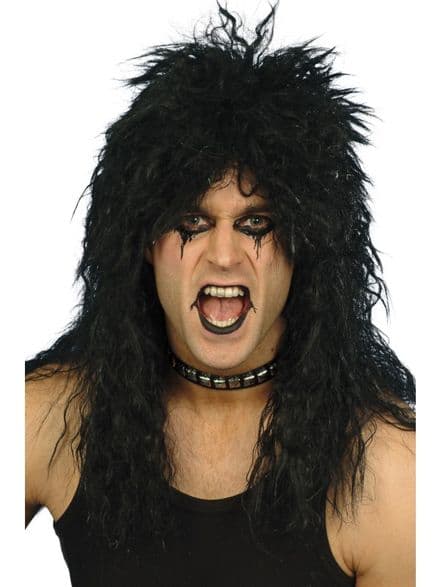 1980's Hard Rocker Black Wig
