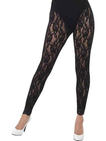 1980's Lace Black Leggings