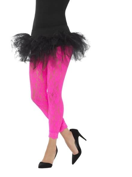 1980's Lace Neon Pink Leggings