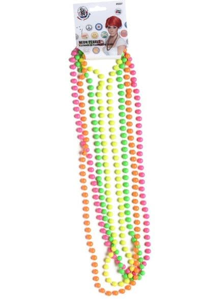 1980's Neon Pearls Necklace Set