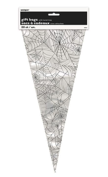 20 Clear Cobweb Plastic Gift Bags