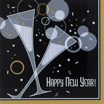 20 New Year Bubbly Paper Party Napkins