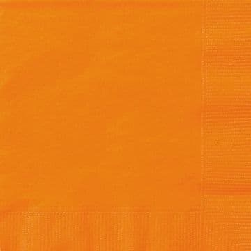 20 Orange Paper Party Luncheon Napkins
