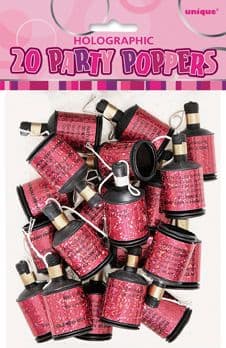 20 Pink Glitz Party Poppers