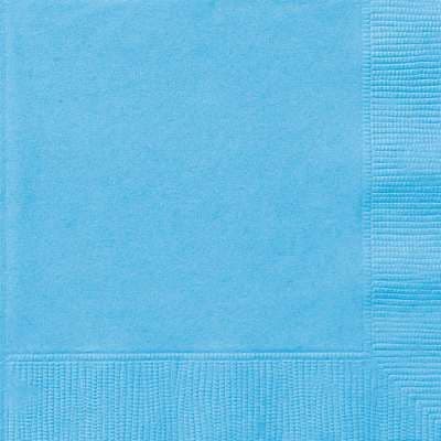 20 Powder Blue Paper Party Beverage Napkins