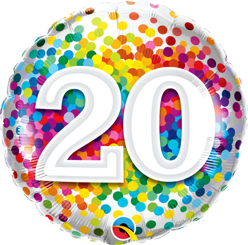 20th Birthday Confetti Design Foil Balloon