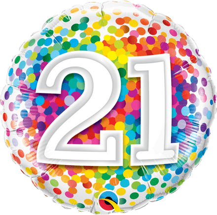 21st Birthday Confetti Design Foil Balloon