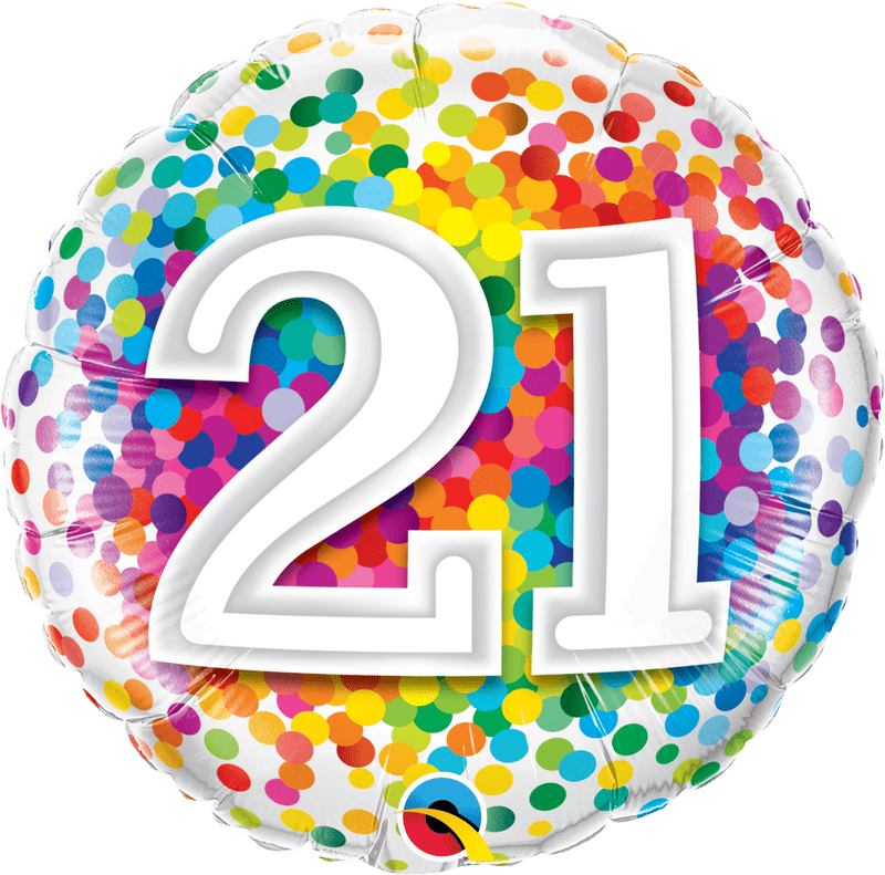 21st Birthday Confetti Design Foil Balloon
