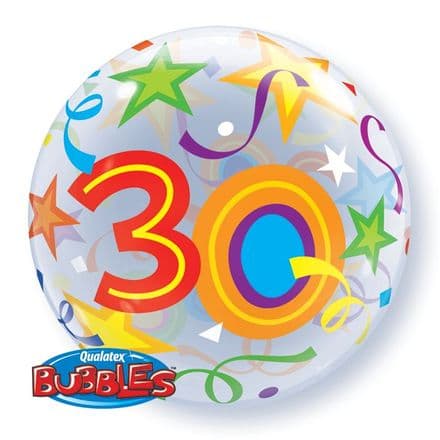 30th Brilliant Stars Bubble Balloon