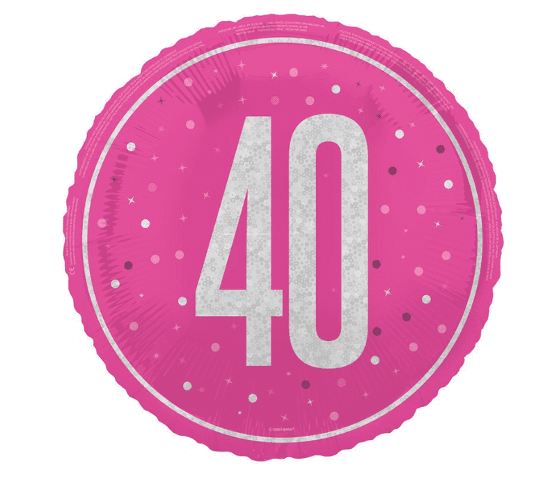 40th Birthday Hot Pink Foil Balloon 18
