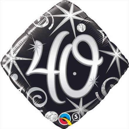40th Birthday Sparkles & Swirls Foil Balloon