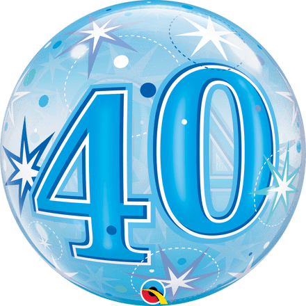 40th Blue Stars Bubble Balloon