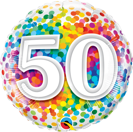 50th Birthday Confetti Design Foil Balloon