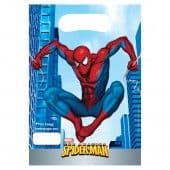 6 Spiderman Plastic Loot/ Party Bags