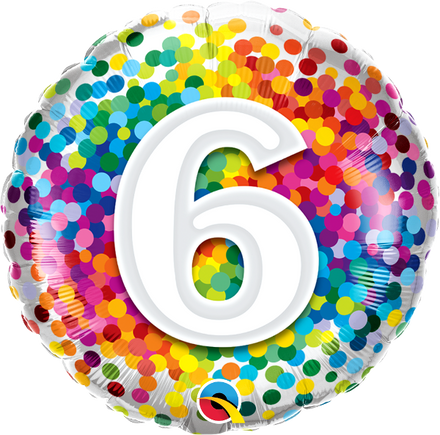 6th Birthday Confetti Design Foil Balloon