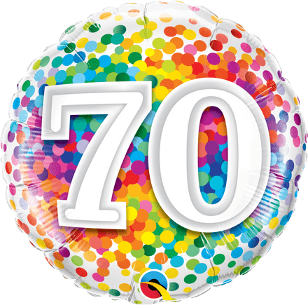 70th Birthday Confetti Design Foil Balloon