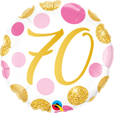 70th Gold & Pink Dots