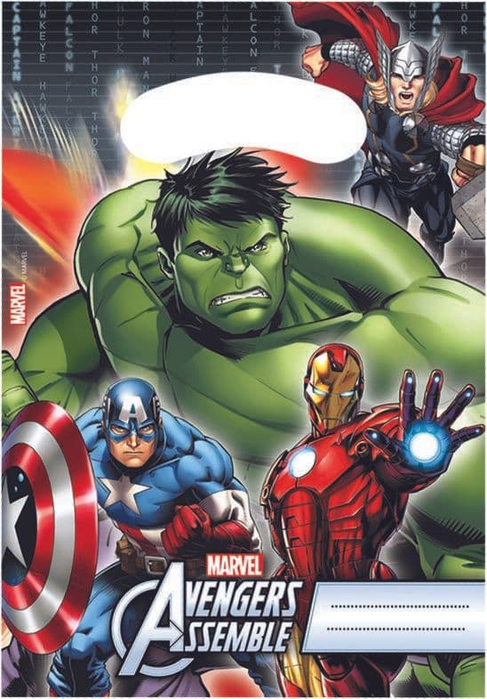 8 Avengers Assemble Plastic Loot/ Party Bags