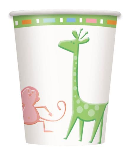 8 Baby Shower Animals Theme Paper Party Cups