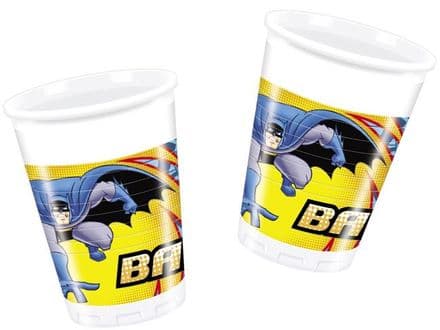 8 Batman Theme Plastic Party Cups