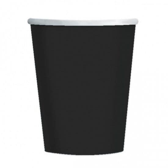 8 Black Paper Party Cups