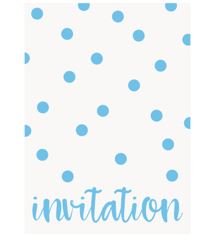 8 Blue Dots Party Invites