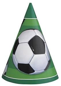 8 Football Cardboard Party Cone Hats