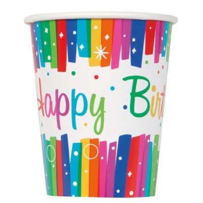 8 Happy Birthday Brilliant Paper Party Cups