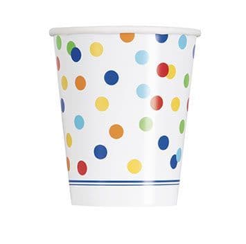8 Happy Birthday Confetti Theme Paper Party Cups