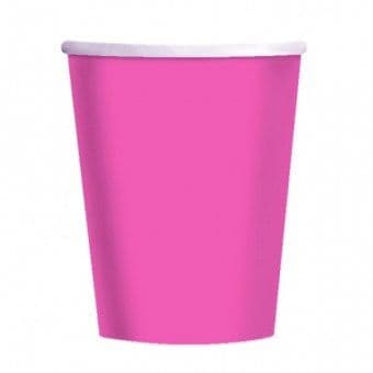 8 Hot Pink Paper Party Cups