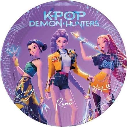 8 K-Pop Demon Hunter Theme Paper Party Plates