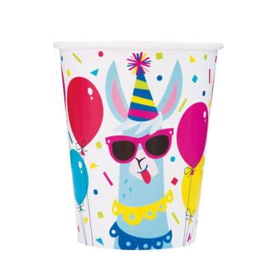 8 Llama Paper Party Cups