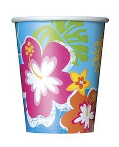 8 Luau Hula Beach Hawaiian Summer Paper Party Cups