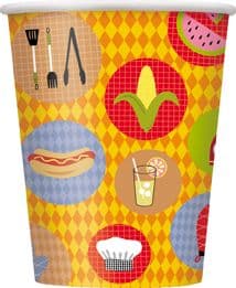 8 Luau Summer Barbeque Paper Party Cups