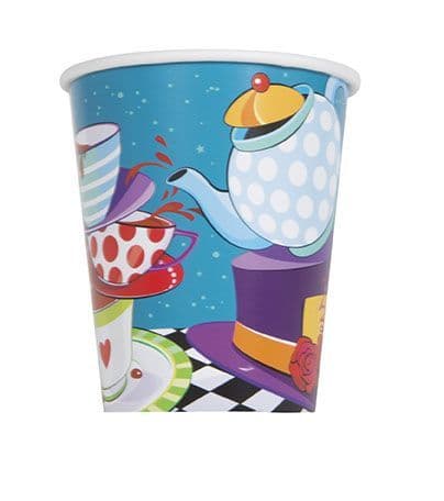 8 Mad Hatter Tea Party Paper Party Cups