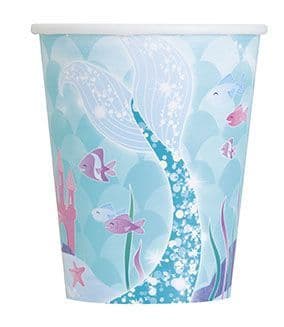 8 Mermaid Paper Party Cups