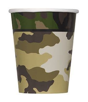 8 Military Camo Paper Party Cups