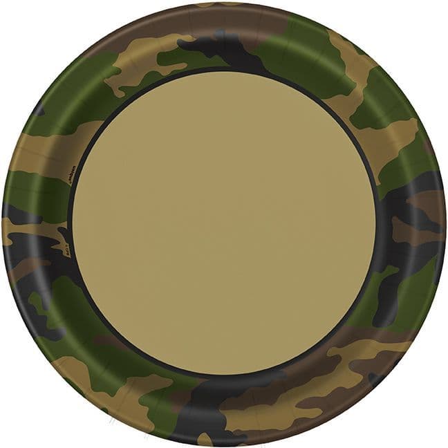 8 Military Camo Paper Party Plates