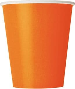 8 Orange Paper Party Cups