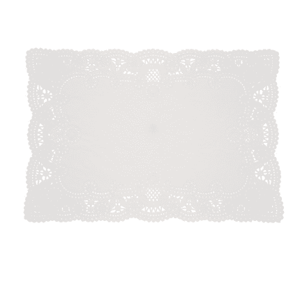 8 Rectangular White Paper Doilies