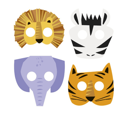 8 Safari Animal Masks