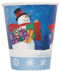 8 Snowman Gifts Paper Party Cups