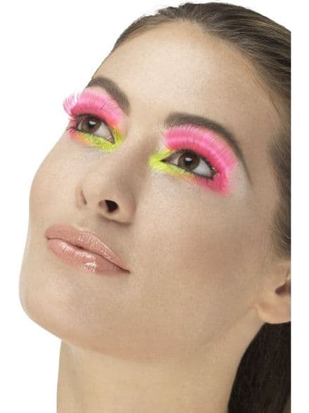 80's Neon Pink Party Eyelashes