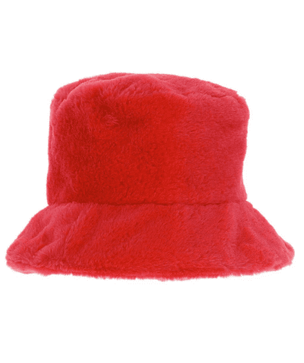 90's Red Fluffy Bucket Hat